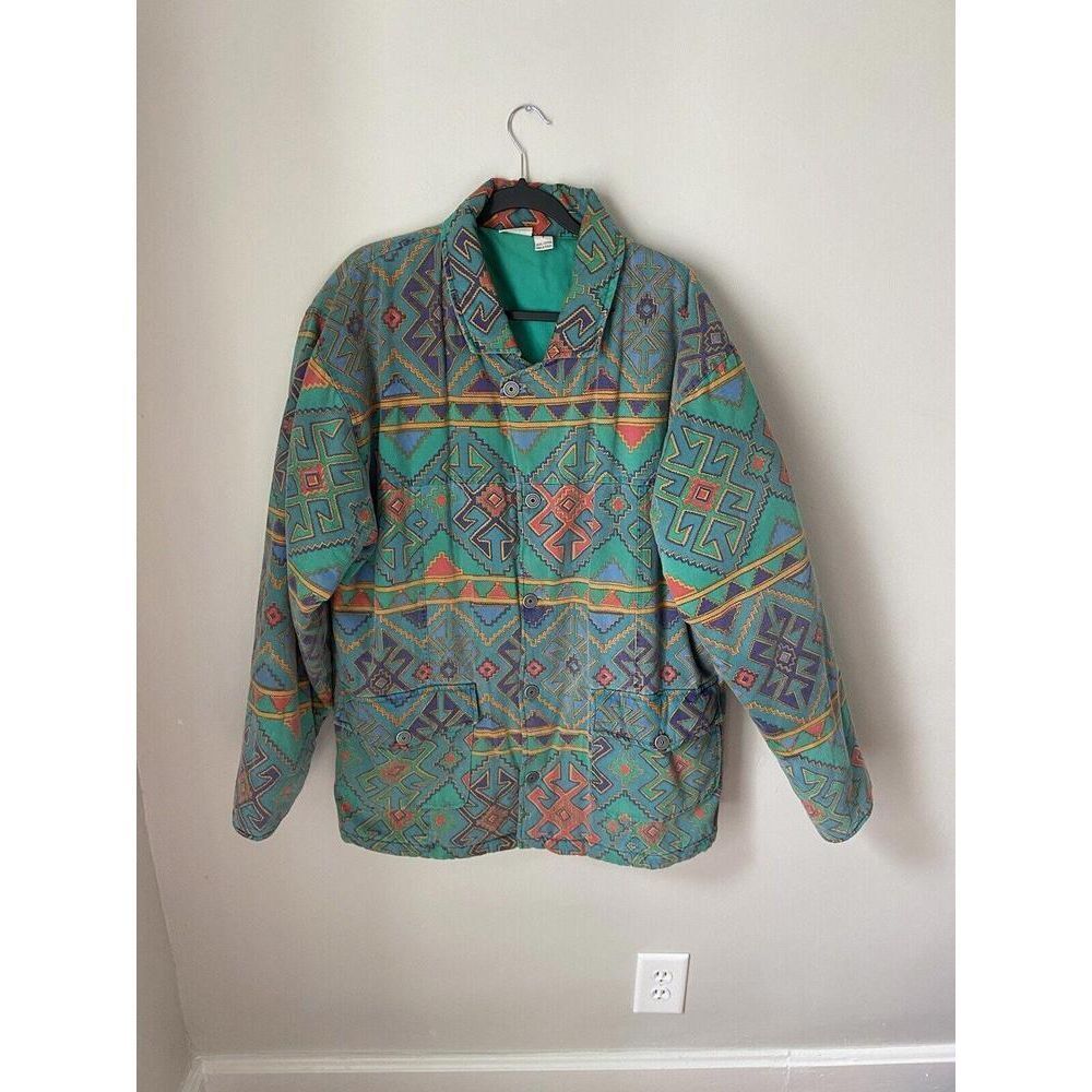 Vintage Chico Designs Aztec Print 90s Oversized Jacket Women’s XL